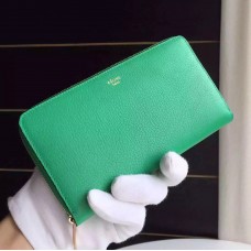 Celine multifunctionele portemonnee met rits in groen geitenleer Celine multifunctionele portemonnee met rits in groen geitenleer