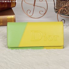 Christian Dior Multicolor Geel/Lime Portemonnee met Klep 119 Christian Dior Multicolor Geel/Lime Portemonnee met Klep 119