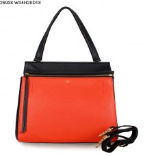 Celine EDGE Kalfsleren Tas Oranje/Zwart 26938 Celine EDGE Kalfsleren Tas Oranje/Zwart 26938