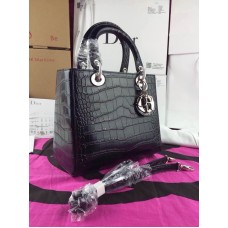 Replica Dior Lady Tote tas van echt leer, zwart Replica Dior Lady Tote tas van echt leer, zwart