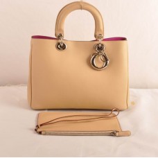 Dior Diorissimo Medium Tas Abrikoos Origineel Leer (Gouden Hardware) 603 Dior Diorissimo Medium Tas Abrikoos Origineel Leer (Gouden Hardware) 603